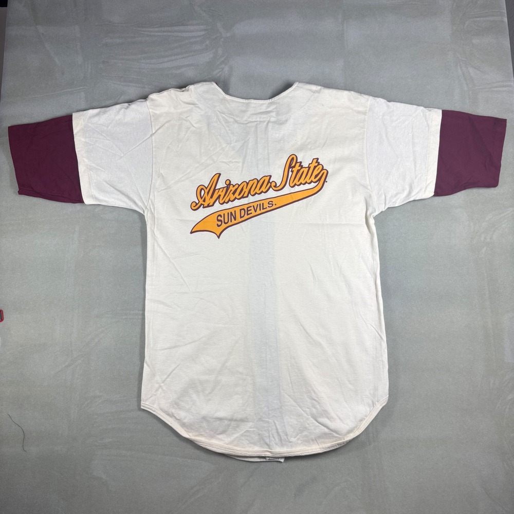 Vintage Arizona State Sun Devils Baseball Jersey Men Medium Time Out Made in USA